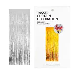 해피파티 이벤트 수술커튼 1mx3m (대) (실버)벽장식 브라이덜 은박 홈용품 소품 생일 셀프 100일 꾸미기 1M