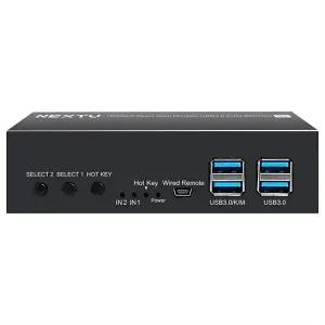 HDMI 2.0 2포트 듀얼 모니터 KVM스위치 NEXT-8903KVM-DUAL [H@lu]