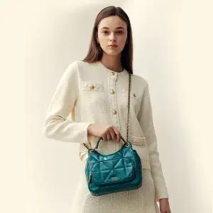 퀼팅 레더 체인 투웨이백