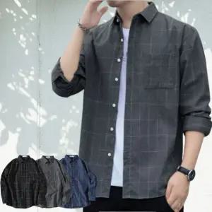 긴팔 체크남방 봄가을 남자 출근룩 캐주얼 데일리룩 3컬러 3사이즈