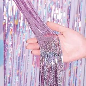 7컬러 홀로그램 글리터 파티 커튼 반짝이/소품/이벤트/데코/촬영용/포토존/배경/꾸미기/연출/무대/벽