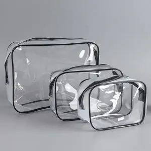 [라일리] Rly 여행 파우치 PVC 투명 세트 화장품 소지품 정