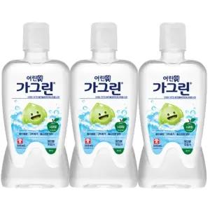 어린이가그린 아동 가글 사과맛 380ml x 3개/부드러운/불소/성분/함유/충치/예방/사과/딸기/청포도/상쾌한