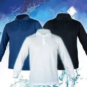 국산 기능성 쿨론 긴팔 카라 티 골프 등산 티셔츠/냉감 작업복 여름 쿨링 스포츠 헬스 아이스 쿨 운동