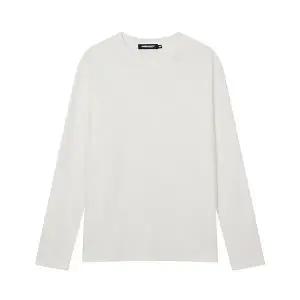 남성) 헤링본 변형조직 자카드 긴팔티셔츠(스탠다드핏)_AN1WTS105-OW