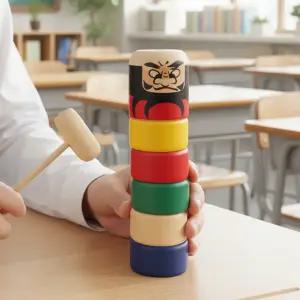 일본 원목블록 다루마오토시 일본전통놀이 블럭놀이 집중력 장난감 교육