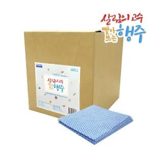 살림의고수 빨아쓰는 위생 행주 접지형 100매 (파랑) 롤행주 뜯는 뜯어쓰는 일일 하루 주방 걸레 가정용 부