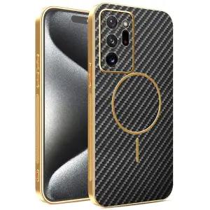 [수나르]갤럭시노트20 노트20울트라 맥세이프 고급 카본 패턴 도금 프레임 슬림 핸드폰 케이스