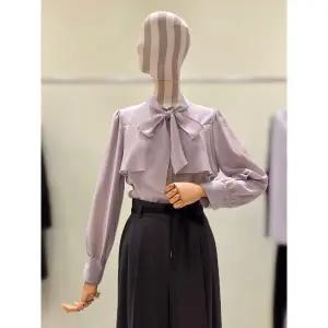 [LINE](신세계 사우스시티)[라인어디션] (N755) 리본타이 프릴 쉬폰 블라우스 (NVBLPL9800)