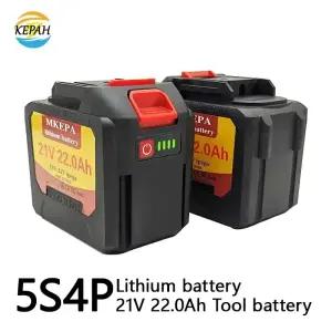 2025년 신제품 21V 리튬이온 배터리 22Ah 공구 마키타용 드라이버 드릴 렌치에 적합 22000mAh