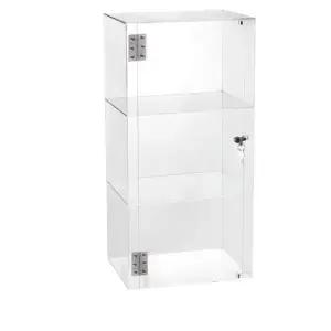 프리미엄 투명 분실물 방지 아크릴 수납함 잠금 보관함 대형 3칸 열쇠 + 자물쇠