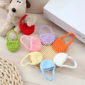 초미니 털실 인형가방 미니어처 뜨개질 인형 가방 바구니 니트 미니 뜨개질 모루인형 가방 모남희