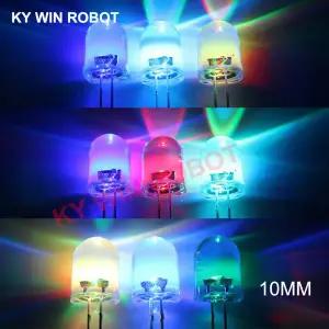 원형 LED 풀 컬러 DIY 키트 RGB 플래시 레드 그린 블루 레인보우 멀티 컬러 발광 다이오드 10 개로트