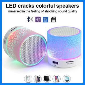 블루투스 미니 스피커 무선 스피커 다채로운 LED TF 카드 USB 서브우퍼 휴대용 MP3 음악 사운드 컬럼 자동