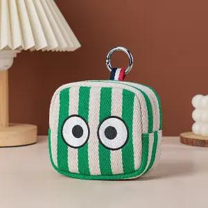 시우리빙 스트라이프 자수 빅아이즈 골프공 파우치