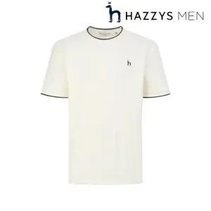 [헤지스](센텀시티점) [26SS]티핑 배색 조직감 크루넥 티셔츠 (HZTS6B506) C
