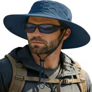 남성용 선햇 낚시 모자 UPF 80+ 와이드 버킷햇 여름 야외 캠 하이킹 비치햇