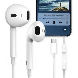 C타입 이어폰 유선 오픈형 아이폰 갤럭시 호환 화이트