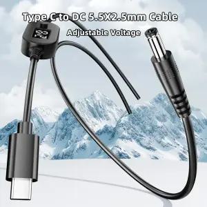 호환 65W 90W 1  40W 타입 C USB-C PD to DC 5.5X2.5mm 전원 공급 케이블 전선가리개 코드 5V 9V 12V 15V 2