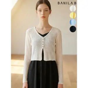 [바닐라비]여성 린넨 골지 크롭 가디건_P418591994
