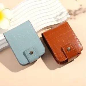 립스틱 미니  레더 립 케이스 멀티파우치 화장품 거울 파우치 휴대용