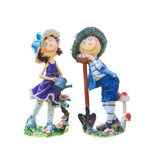 조형물 장식 인형 소녀 카페 철재 조각상 야외 데코