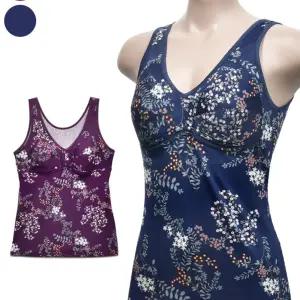 여성 노몰드 브라런닝 부드러운 착용감 플라워 나염엄마속옷 아줌마 와이어 30대 가벼운 캡나시 어깨편한