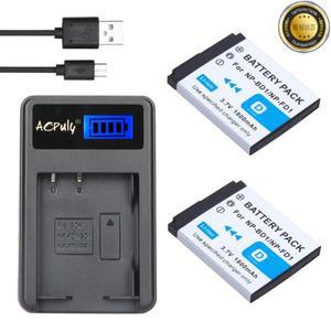 2x NP-FD1 배터리 + 충전기 소니 사이버샷 DSC-T2 T300 T90 TX1