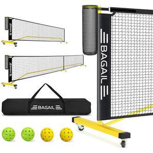 BAGAIL 휴대용 피클볼 네트 세트, 볼 컬렉터가 있는 22피트 레귤레이션 사이즈 네트, 4개와 캐리백, 야외 실내 진입로를 위한 간편한 설정