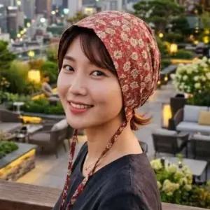 얇은 비니 모자 중년 여성 엄마 면 100 수면 실내