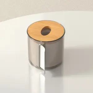 두루마리 휴지 케이스 티슈 투명 커버 디스펜서 블랙