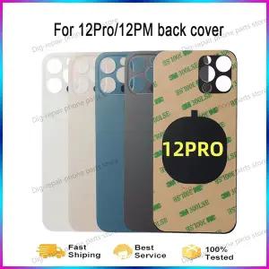 아이폰 호환 12PRO 12PROMAX 빅홀 후면 도어 글래스 배터리 커버 하우징 12 PRO 교체 부품 3M 테이프