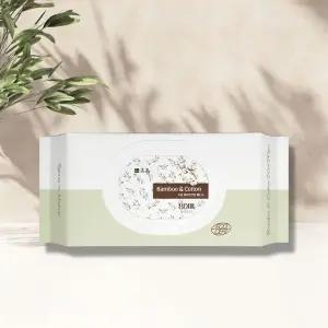 휴홈 플라스틱 없는 생분해 뱀부앤코튼 물티슈 80매, 10개