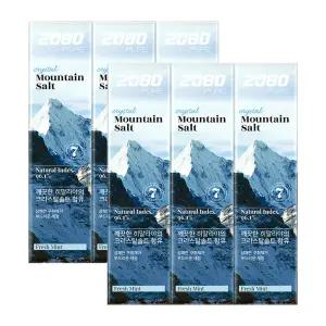 애경 2080 퓨어 마운틴 크리스탈솔트 치약 프레쉬민트향 120g 6개
