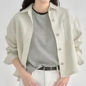 [더나무그림] 여성 포켓 드롭 숄더 워싱 코튼 셔츠 자켓 NCP1JK004 아크네피그워싱R2JK
