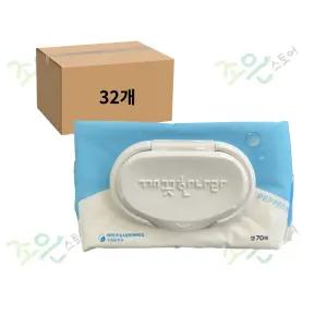 깨끗한나라 페퍼민트 블루 물티슈 캡형 70매 32개