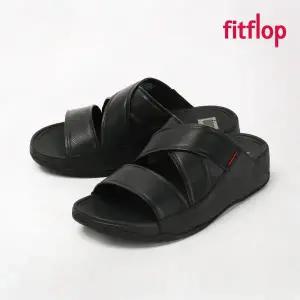 [핏플랍] 샌들 치 레더 슬라이드 남성 블랙 B08-001
