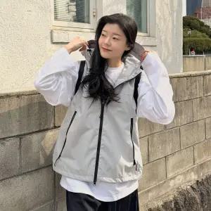 후드 바람막이 집업 조끼 베스트 여성 빅사이즈