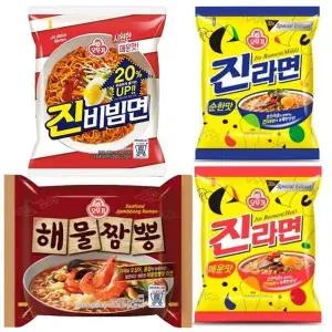 오뚜기 G5D3Z3G1 라면 4종 20봉 음 진비빔면 진라면 해물짬뽕