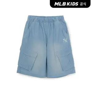 [MLB키즈](공식)26SS 베이직 쿨필드 데님 카고 반바지 NY (L.Blue) 7ADPB0663-50BLL