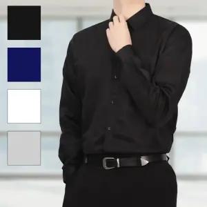 구김없는 남성 슬림핏 드레스 셔츠 캐주얼 남방