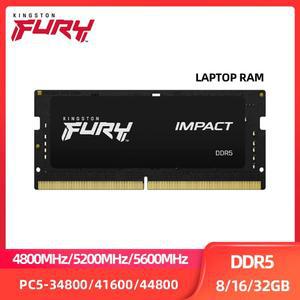 Kingston FURY Impact 노트북 메모리, DDR5 RAM, 8GB, 16GB, 32GB, 4800MHz, 5200MHz, 5600MHz, SODIMM, 1 1V, 262