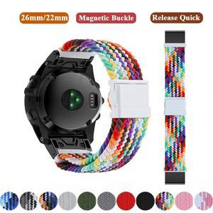 Garmin EPIX/Phoenix 7 7X 6 6X Pro 5 5X Plus 퀵 릴리스 시계 스트랩 팔찌 액세서리 용 22 26mm 땋은 나일