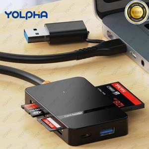 PC 아이폰 15 16 트레일 카메라 컨버터 외장 USB 플래시 드라이브 3.0 허브 CF SD TF 메모리 카드 리더 8