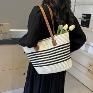 [프로셀러] 여름 로프 스티치 숄더백 대용량가방 스트라이프 비치
