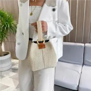 [라일리] Rly 여성 손목고리 밀짚 주머니 크로스백