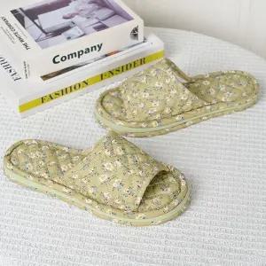 [오노마] ONM 거실 사무실 면 실내 화 3중 쿠션 예쁜 슬리퍼 그린