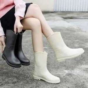 [오노마] ONM 미들 베이지 레인 방수 가벼운 블랙 장화 부츠 신발