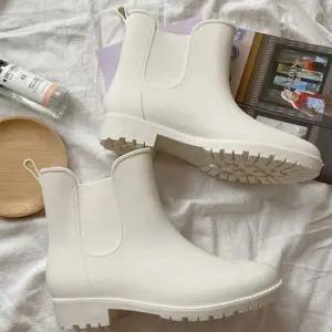 [오노마] ONM 숏 화이트 레인 부츠 핑크 장화 방수 블랙 신발 장마