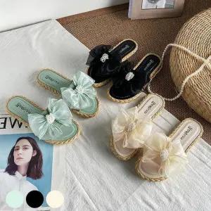 [오노마] ONM 슬리퍼 리본 예쁜 러블리 여자슬리퍼 진주